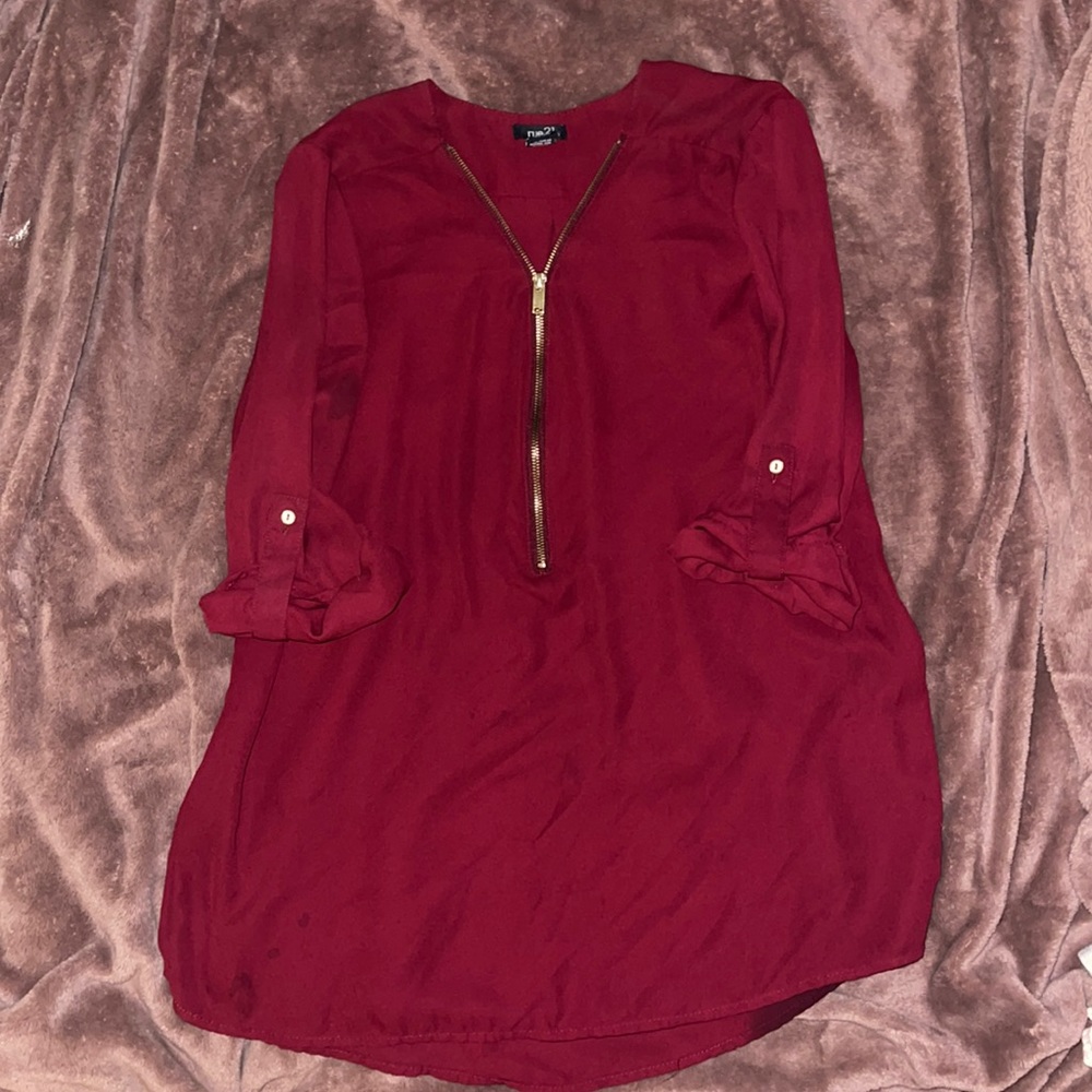 Rue21 sheer zip up blouse